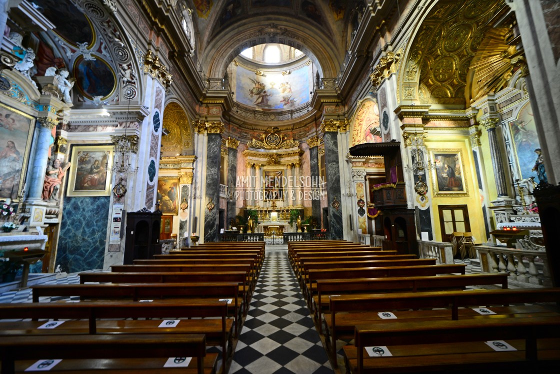 "Nice' cathedral view toward the altar" stock image