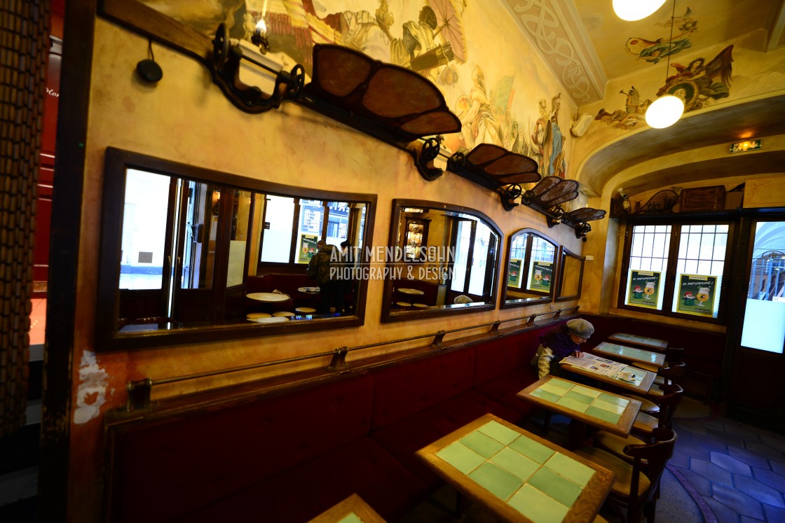 "An art nouveau restaurant bar" stock image