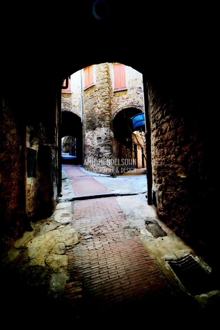 "A passage in Ventimiglia, Italy" stock image