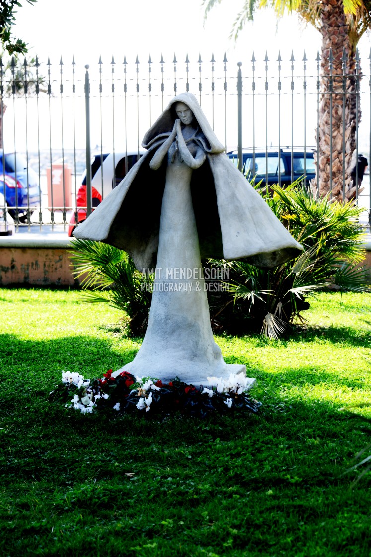 "A statue in the plants garden in ventimiglia" stock image