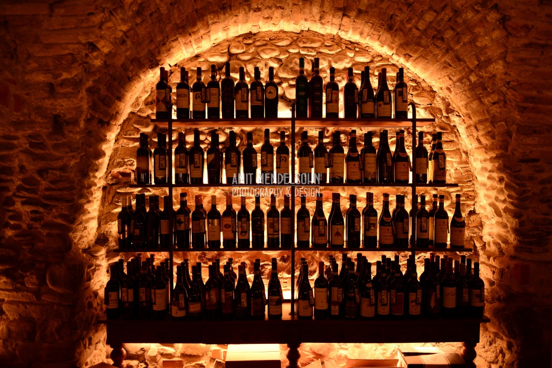 "A wall in a wine cave" stock image