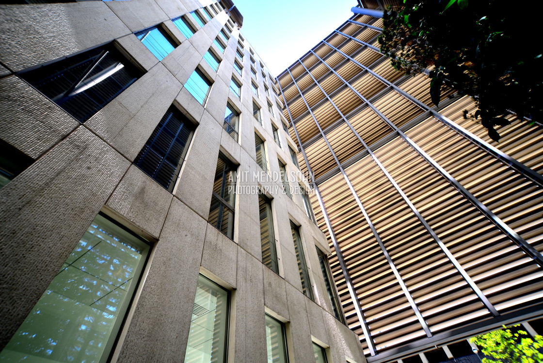 "A view up in an internal yard" stock image