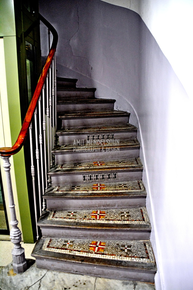 "an entrance with mosaic floor" stock image