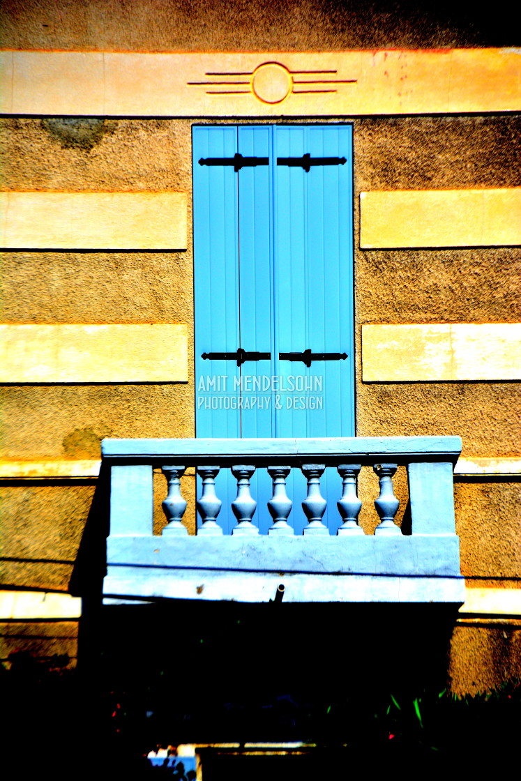 "A little blue balcony" stock image