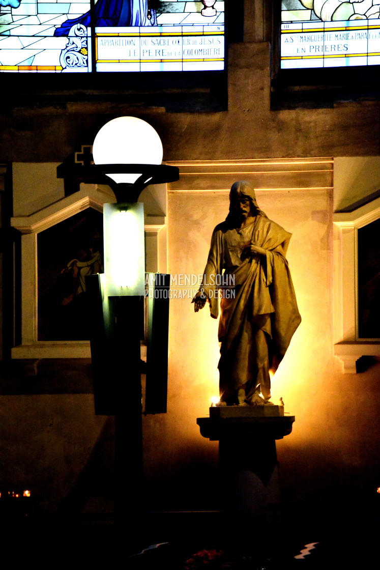 "A statue in the church" stock image