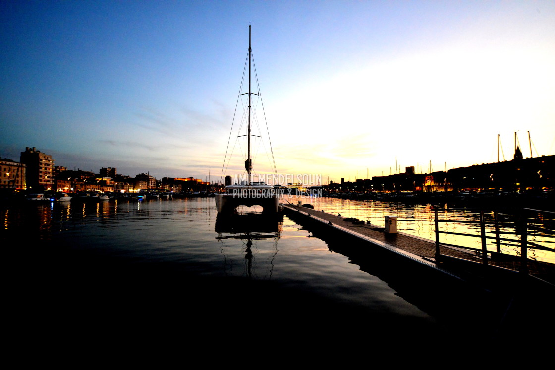 "A boat in the port" stock image