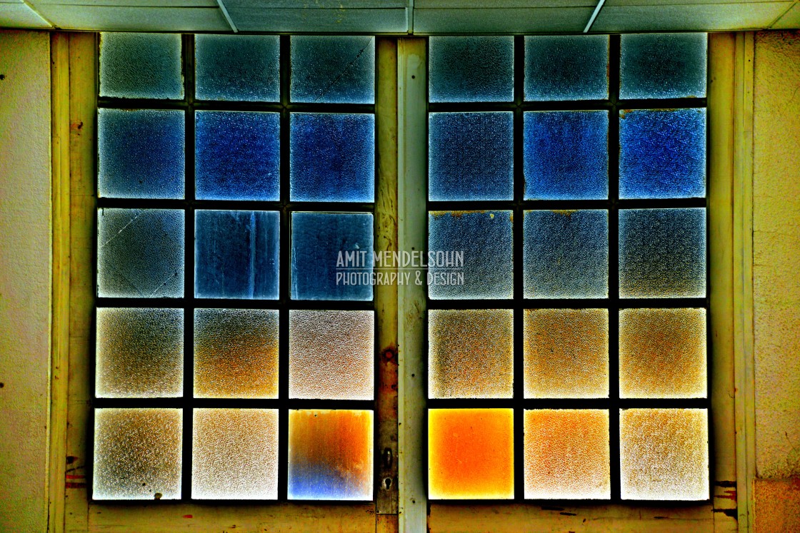 "A colourful glass window" stock image