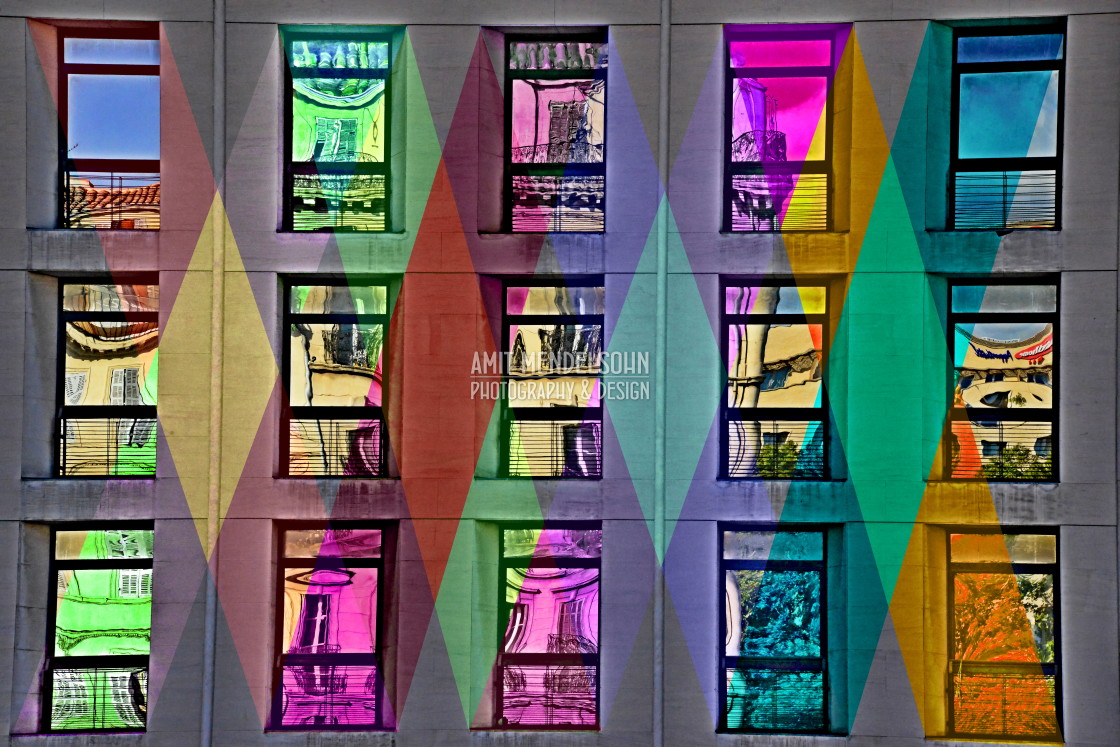 "Coloured building" stock image