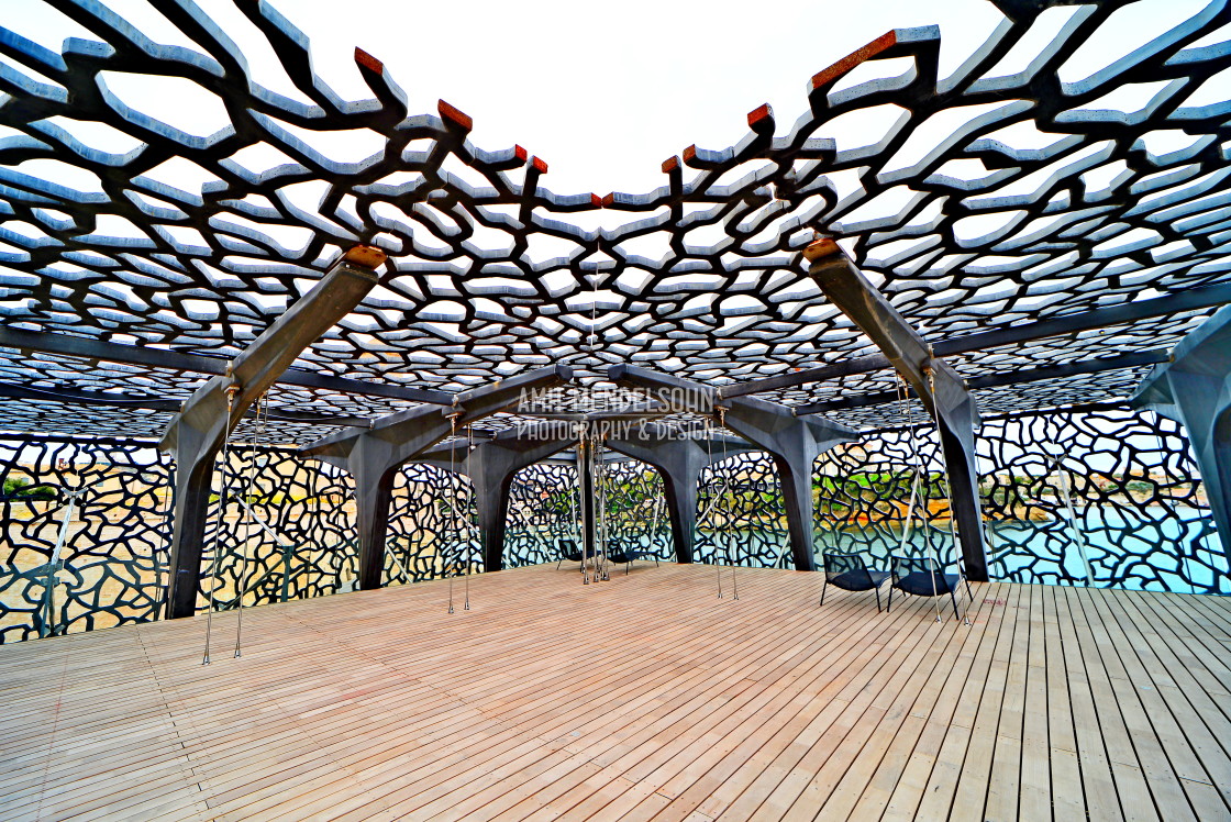 "The corner of the rooftop MUCEM" stock image