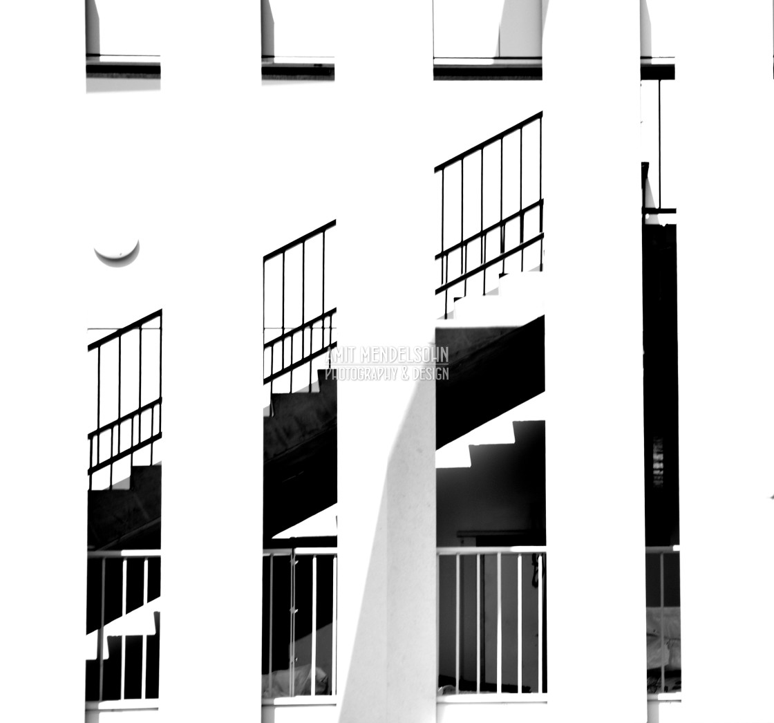 "Black and white composition of steps" stock image