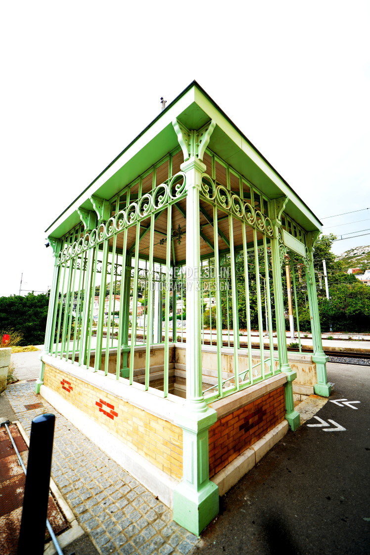 "The cage of the steps in the train station of l'estaque" stock image