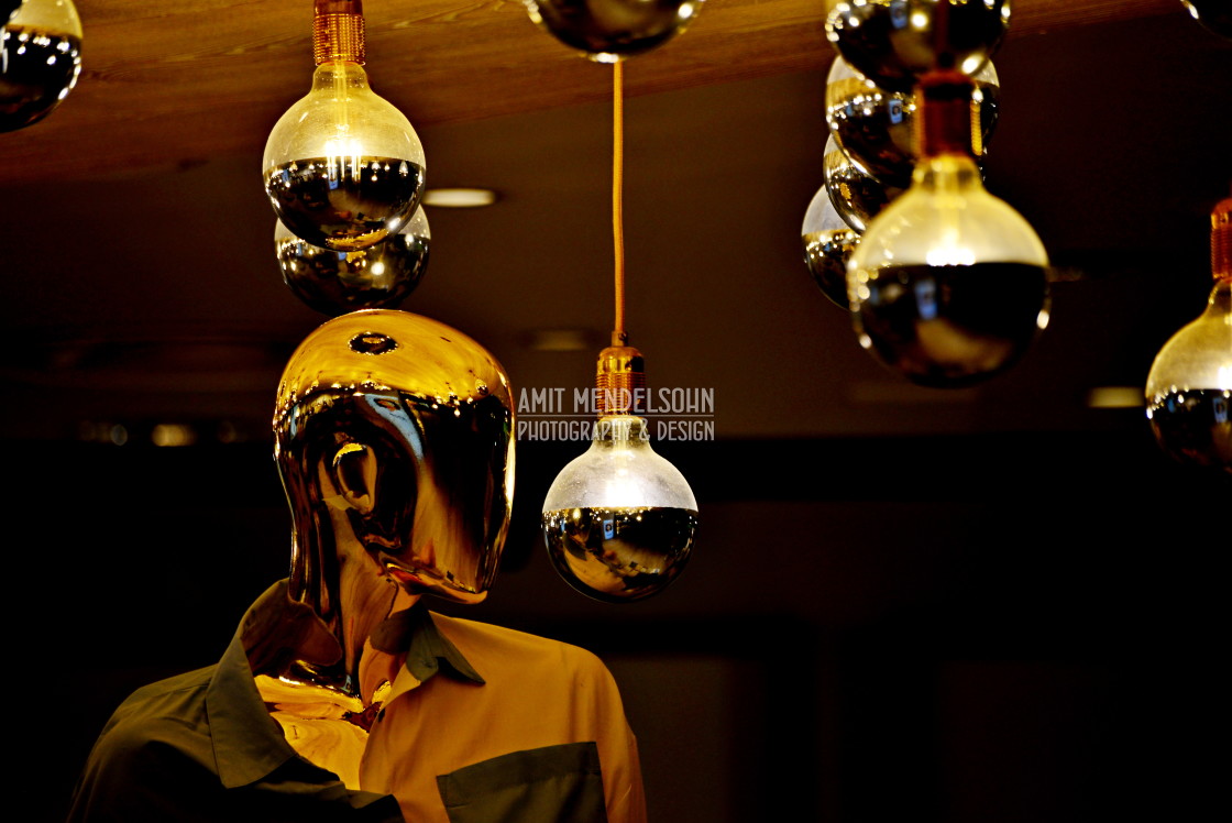 "Brilliant mannequin with lamps" stock image