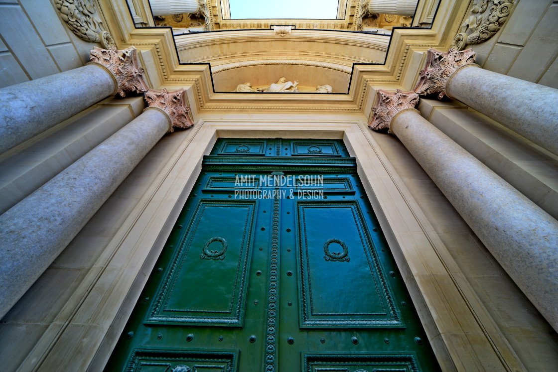 "The entrance of the church in Aix" stock image