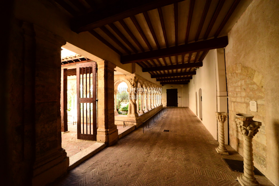 "The exit to the yard in Aix Cathedral" stock image