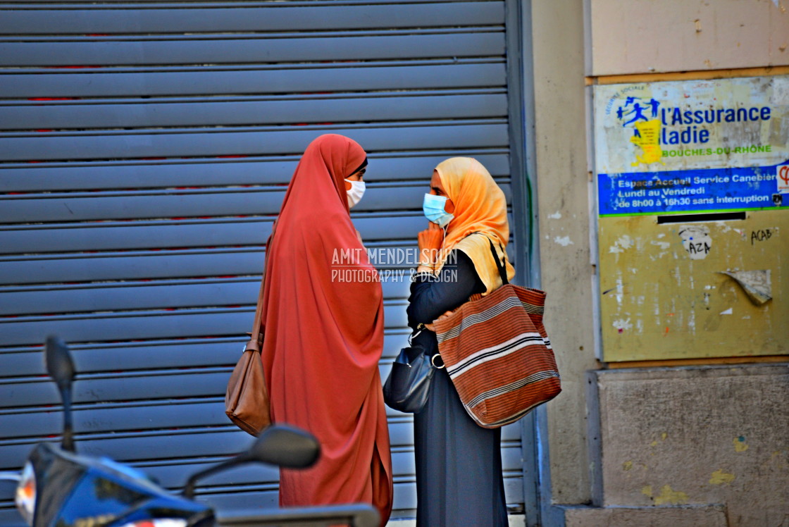 "Two women in a conversation" stock image