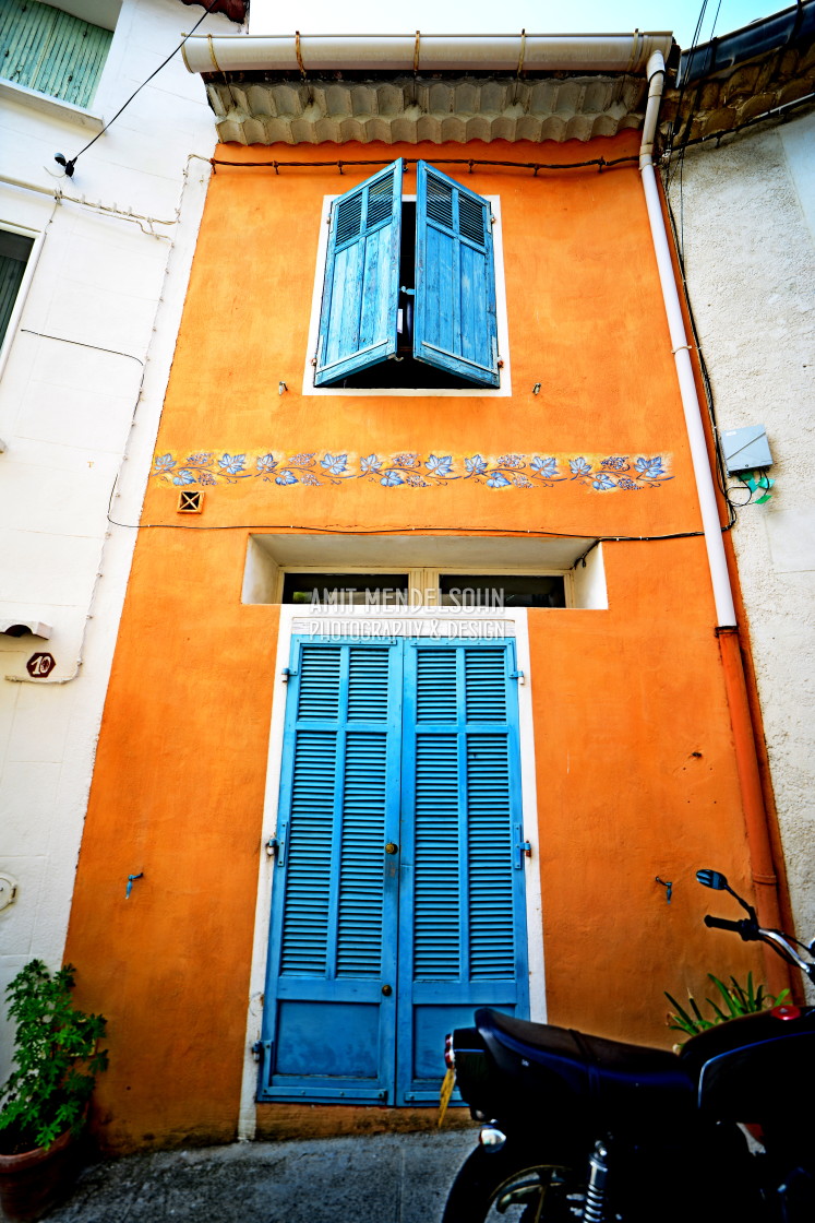 "A House with blue openings" stock image