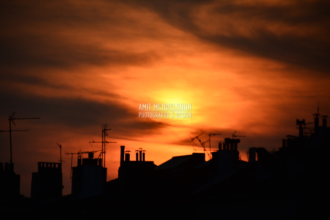 "Silhouette in the sunset" stock image