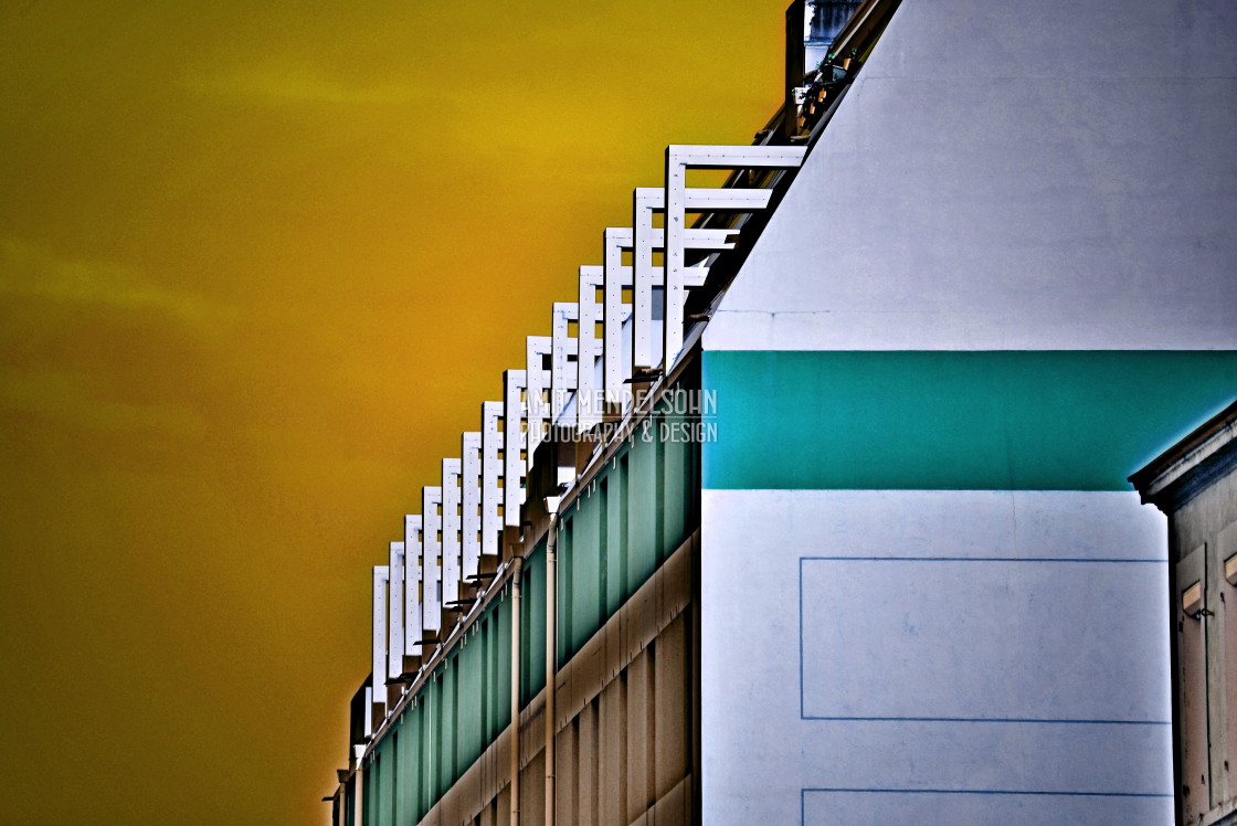 "Rooftop of another building" stock image