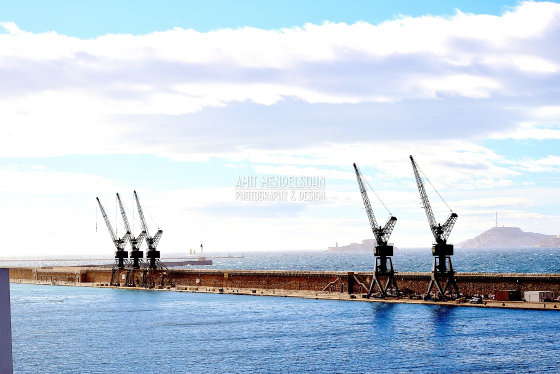 "The Cranes on the port" stock image