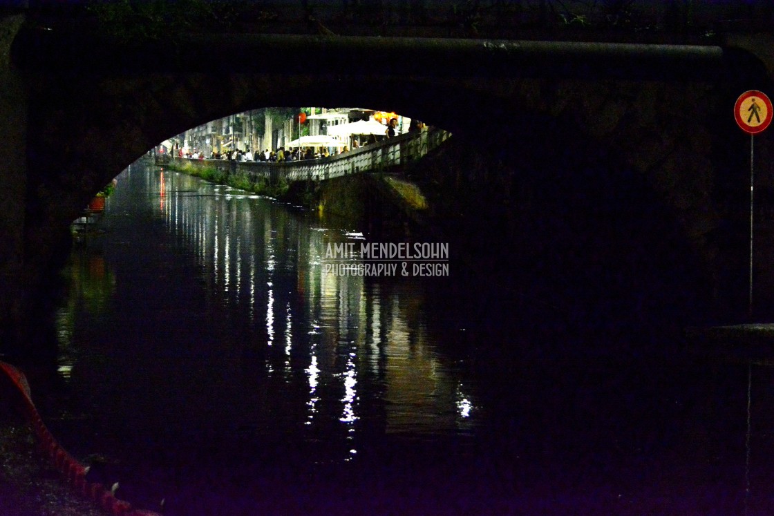 "Milano, under the bridge" stock image