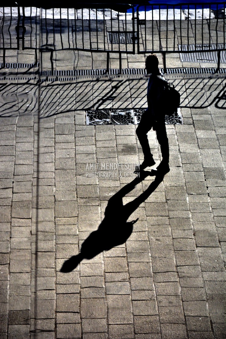 "A man and his shadow" stock image