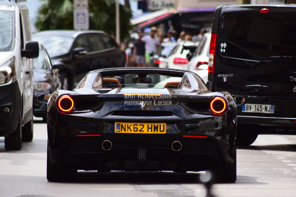 "A black Ferrari" stock image