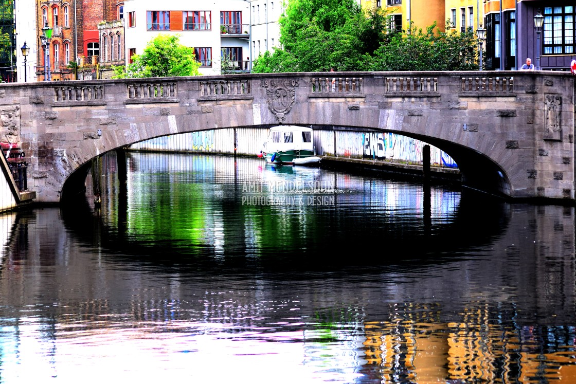 "a bridge to cross the river in Berlin" stock image