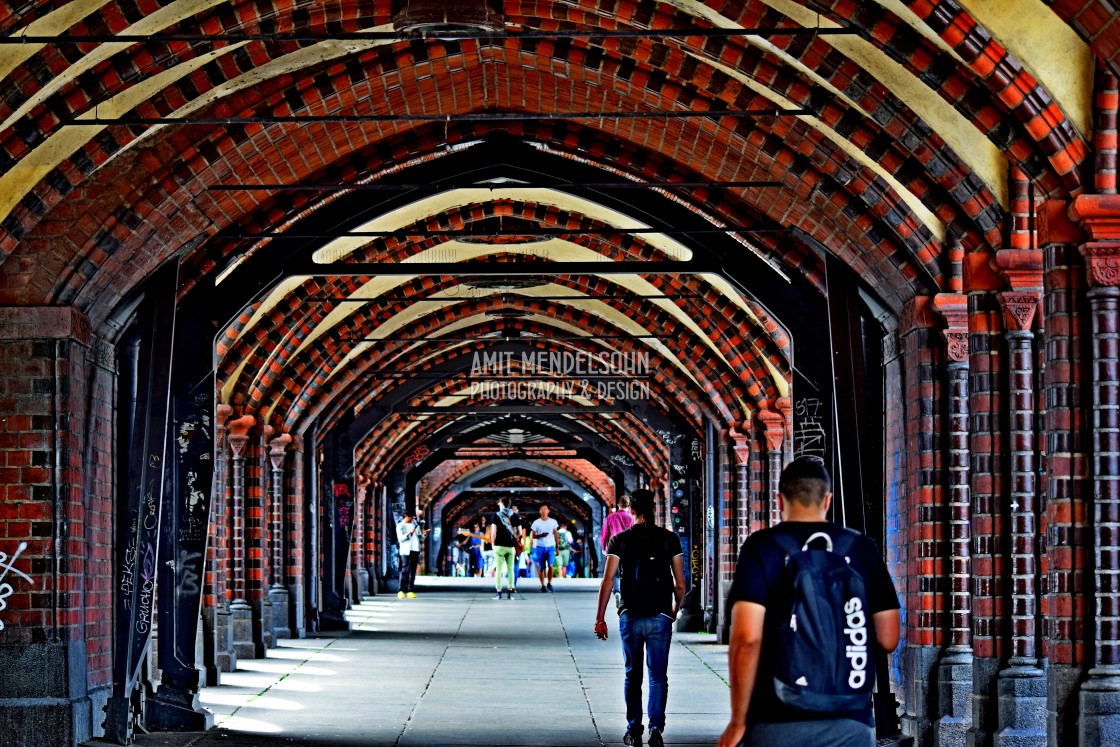 "On the oberbaum bridge" stock image