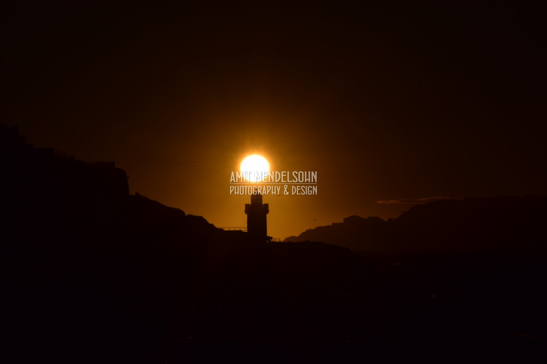 "The light tower and the sun" stock image