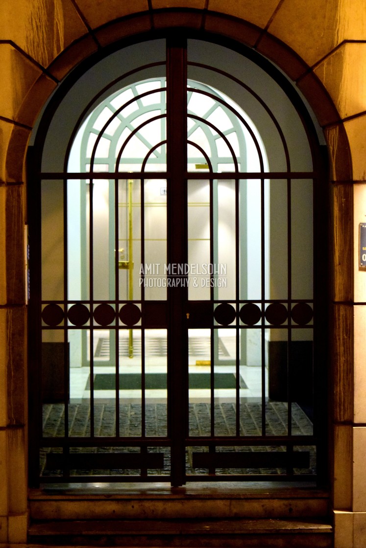 "A door behind a door behind a door" stock image