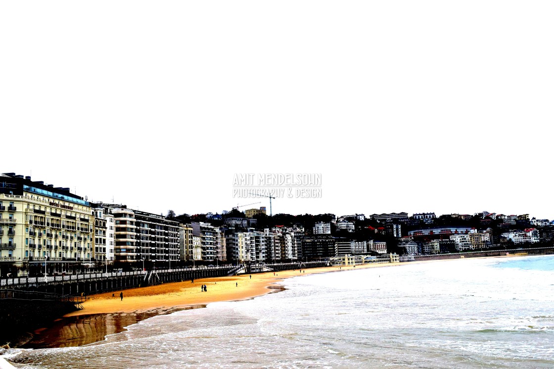 "The beach in San Sebastian" stock image