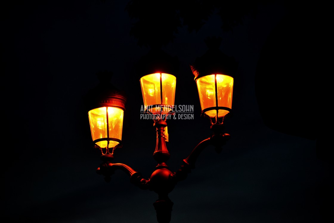 "Trio street lamp" stock image