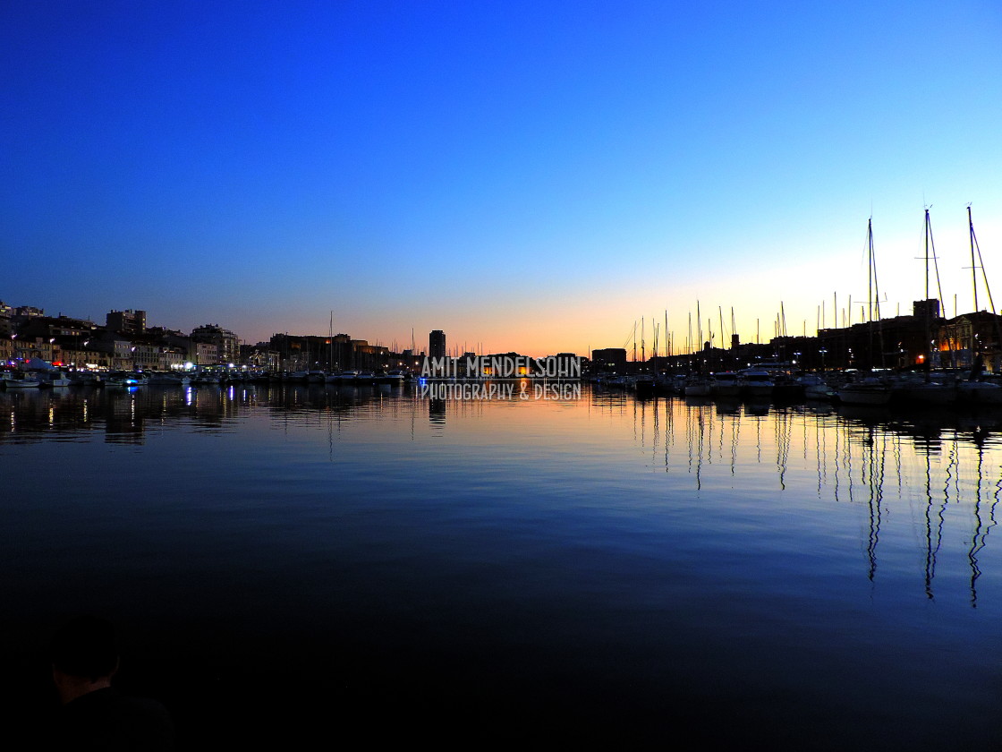 "Sunset on the old port" stock image