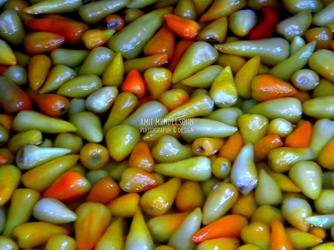 "Little marinated peppers" stock image