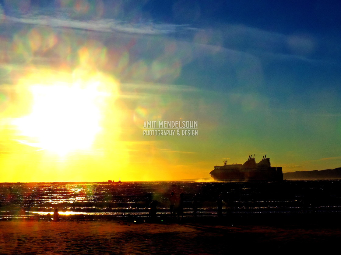 "sunset and a sandstorm" stock image