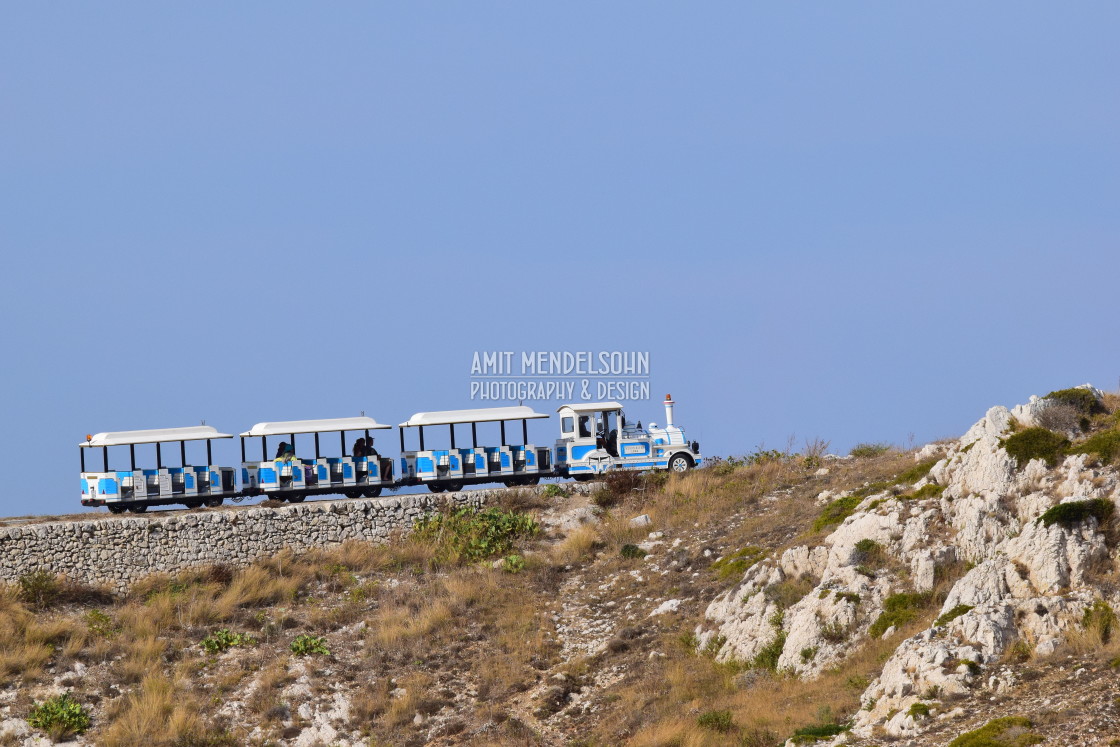 "The little train on the island" stock image