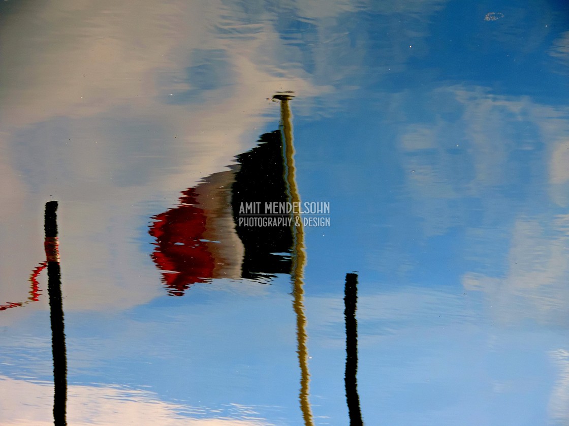 "The reflection of the French flag" stock image