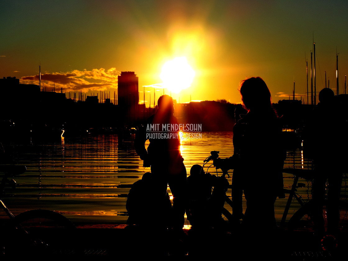 "people in the sunset" stock image