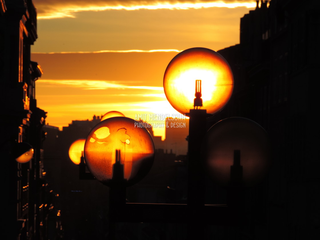 "Light bulbs filled with sun" stock image