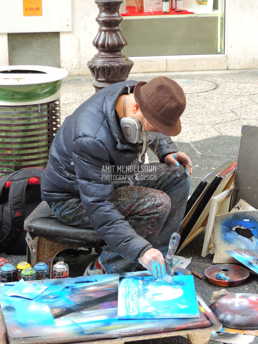 "A street artist" stock image