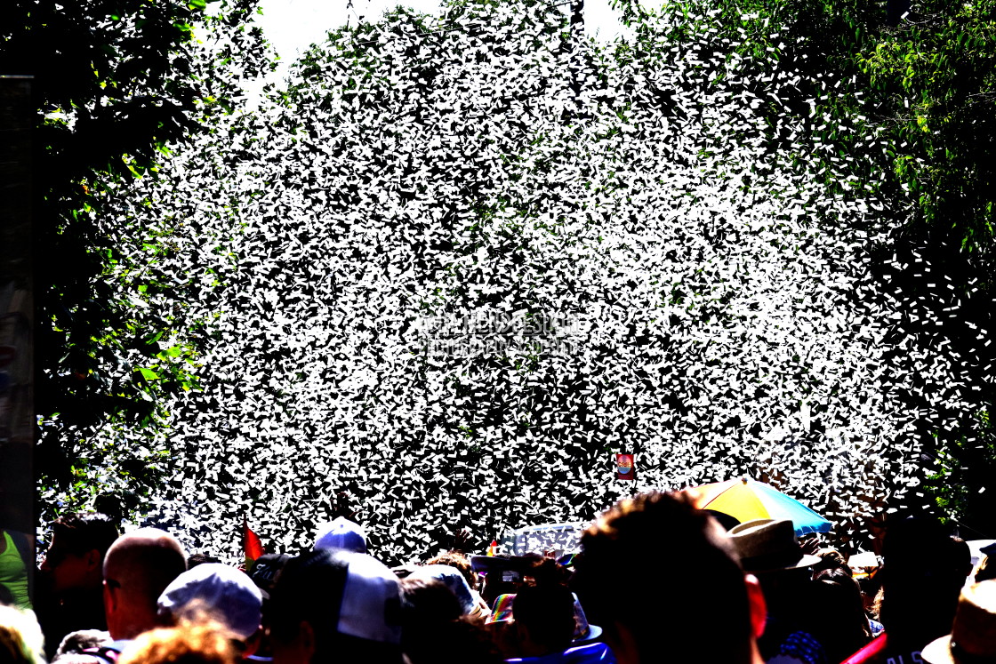 "A rain of confetti" stock image