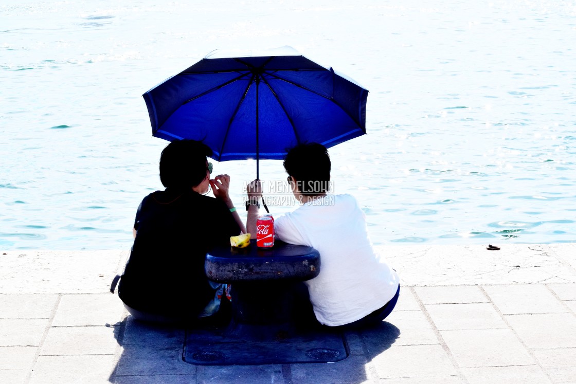 "Snacking on the port" stock image