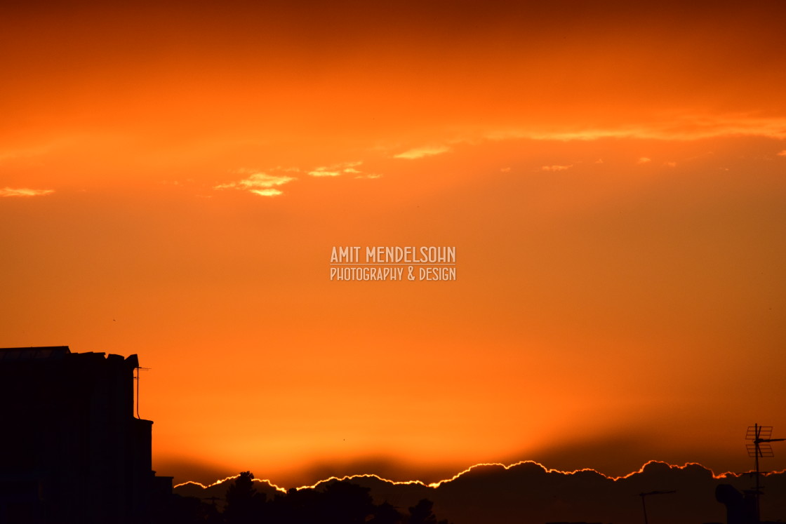 "The line of sunset" stock image