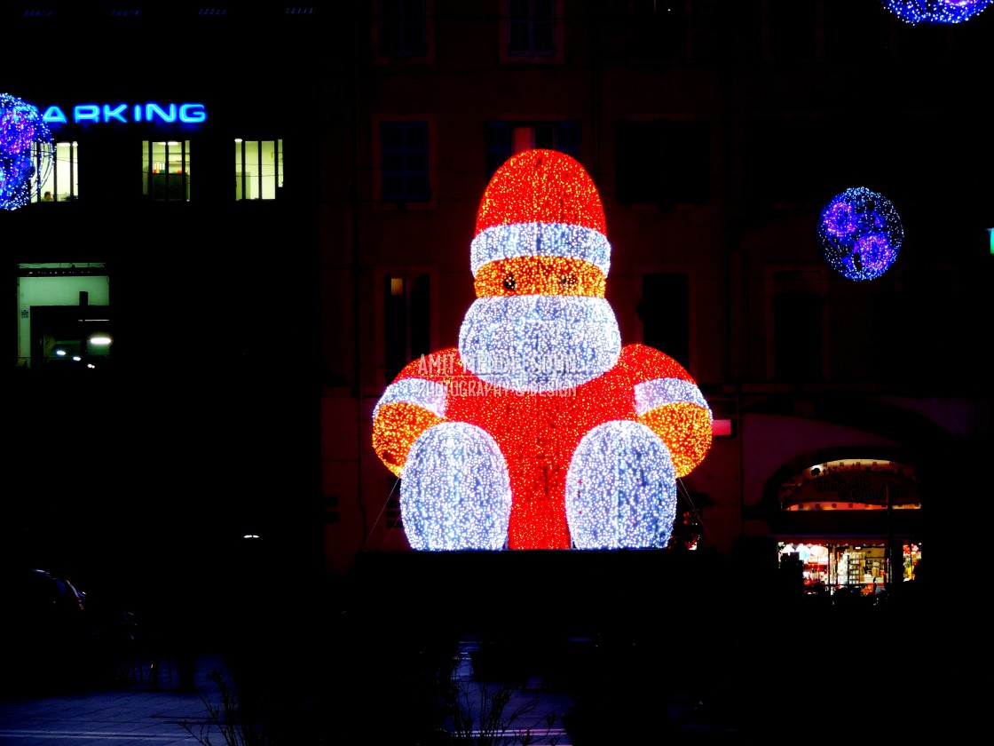 "Santa Claus made of lights" stock image