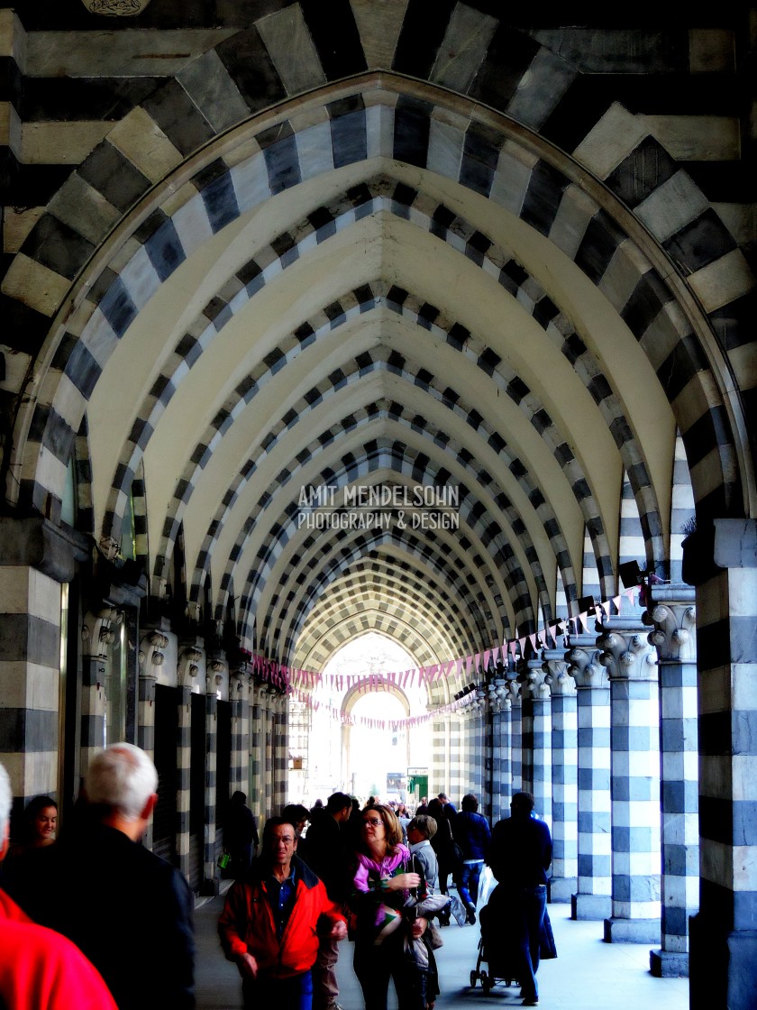 "A corridor with shops" stock image