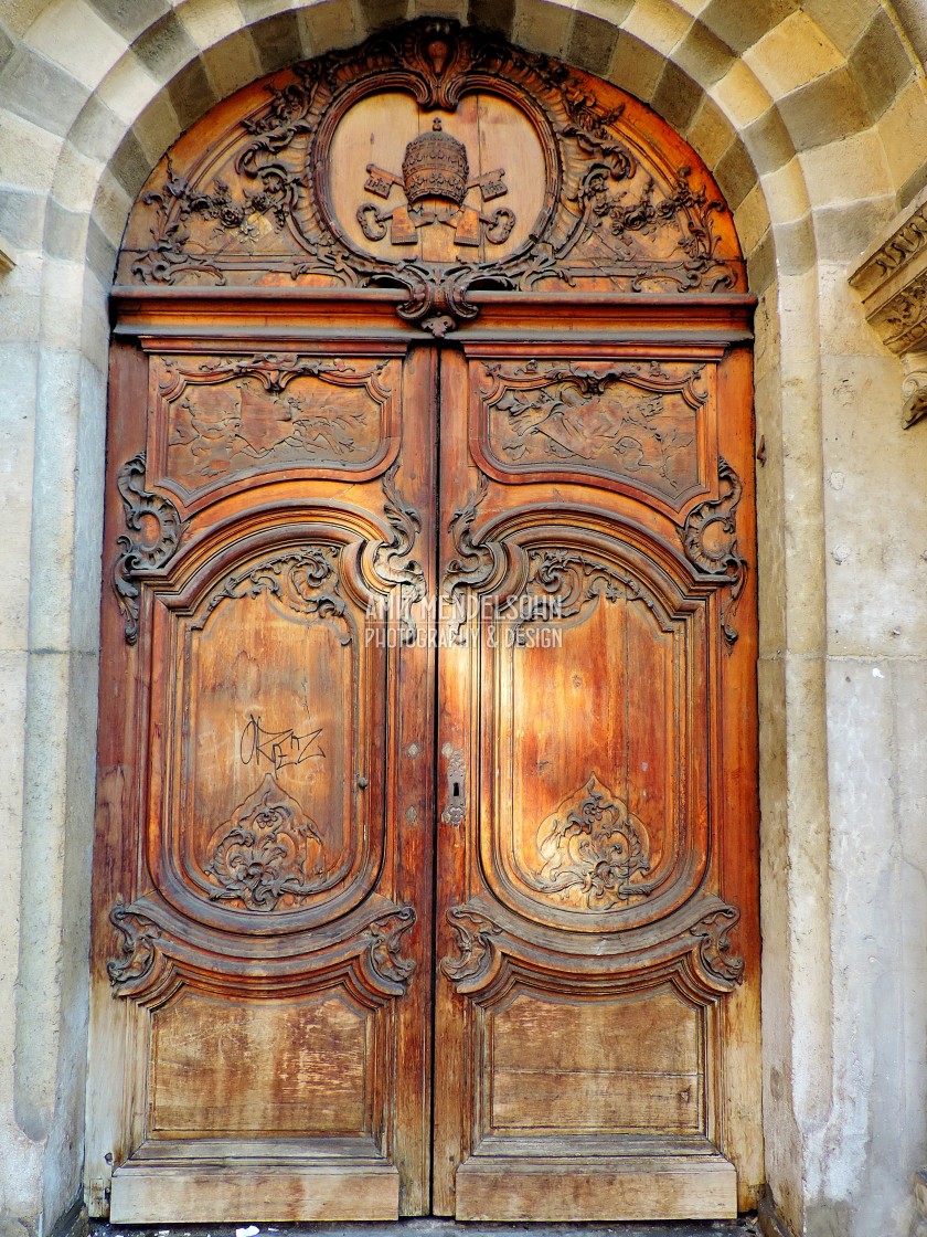 "An old door in Lyon" stock image