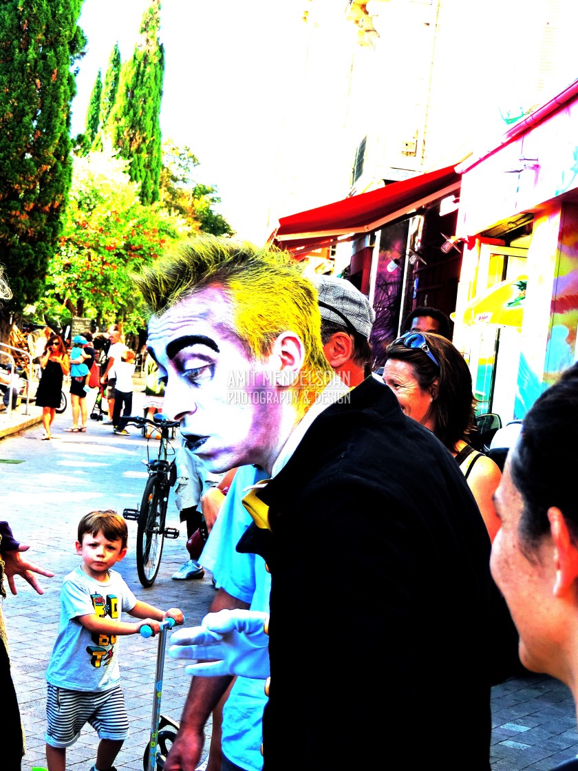 "A performer in the street" stock image