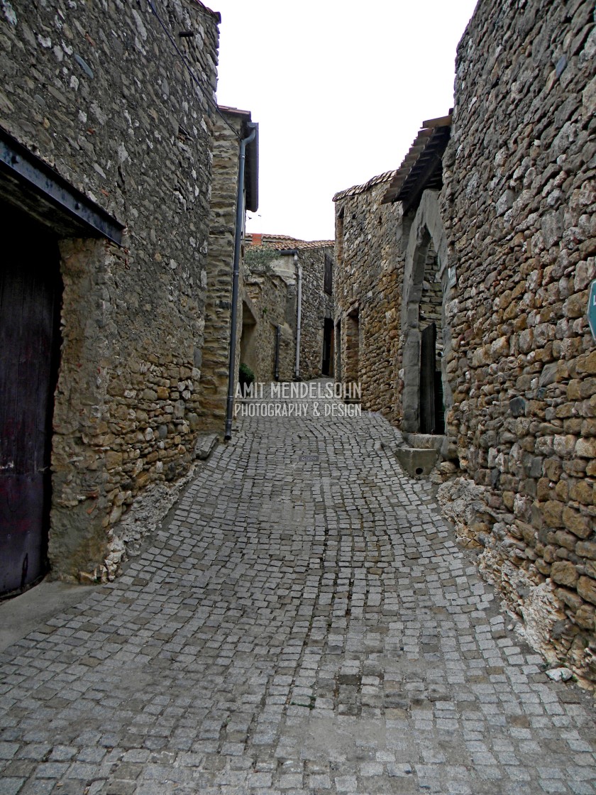 "Minerve, Hérault, France - stone street" stock image