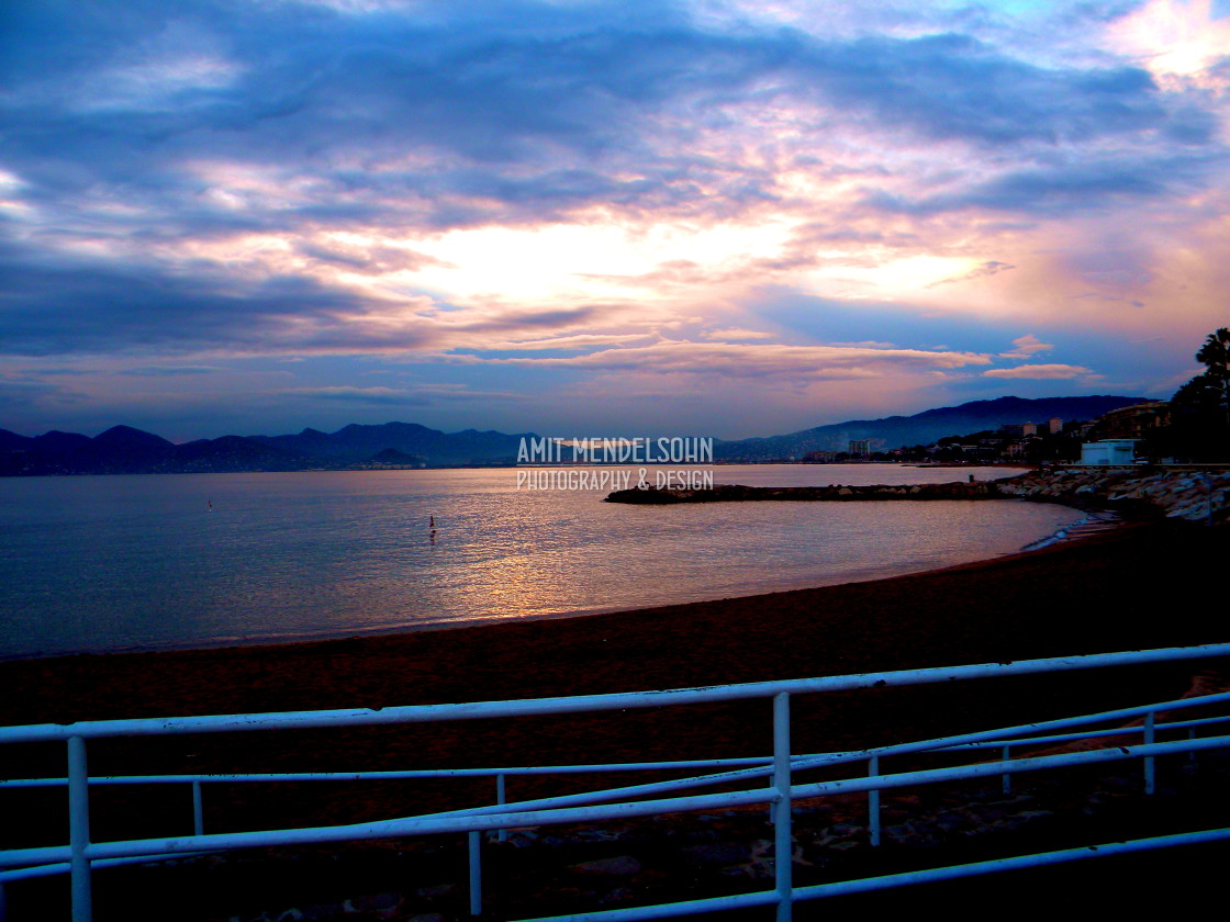 "Cannes Sunset" stock image