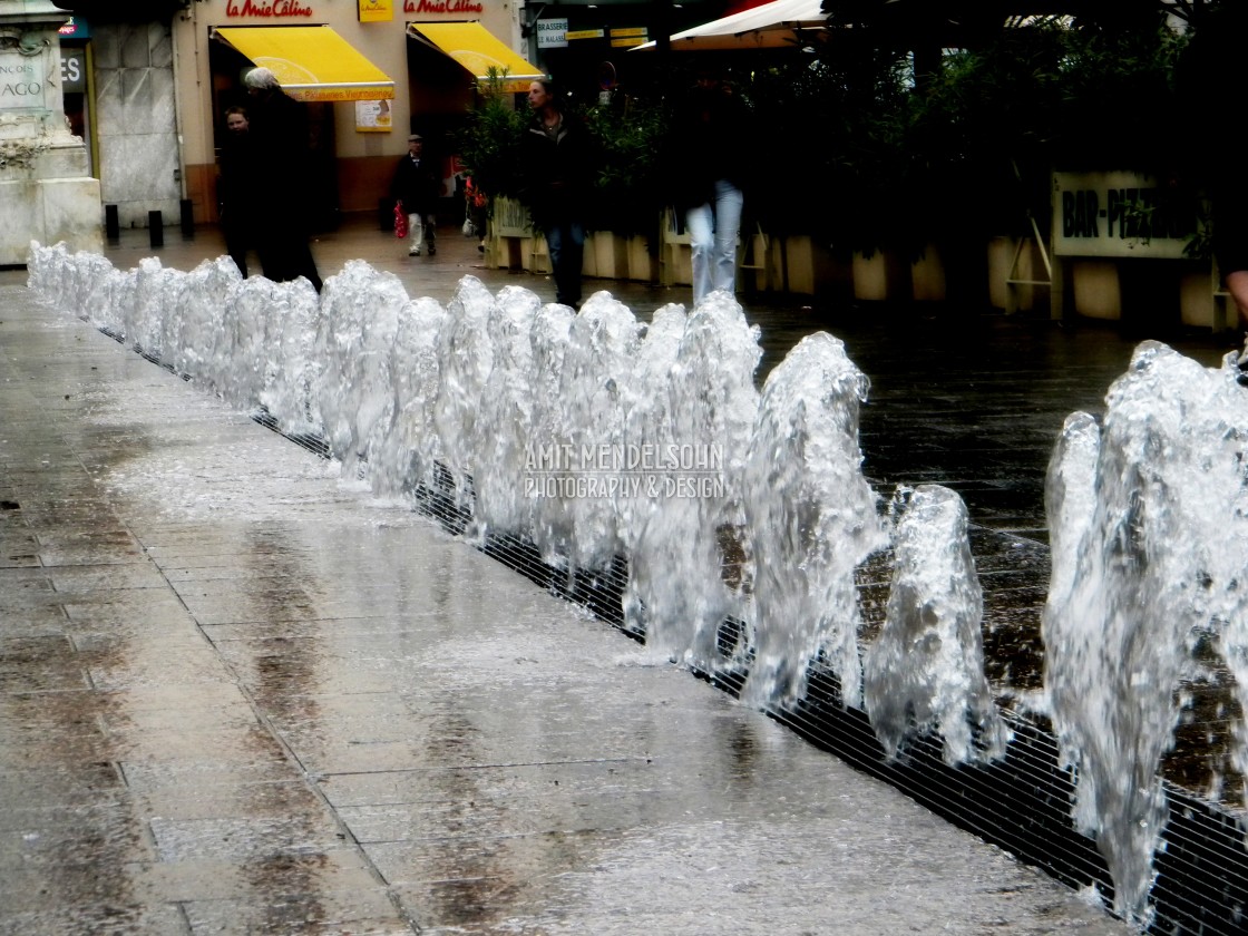 "Water wall - Perpignan, France" stock image